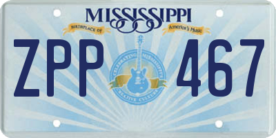 MS license plate ZPP467