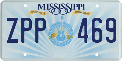 MS license plate ZPP469