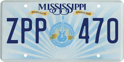 MS license plate ZPP470