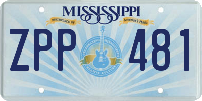 MS license plate ZPP481