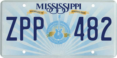 MS license plate ZPP482