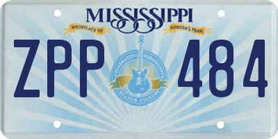 MS license plate ZPP484