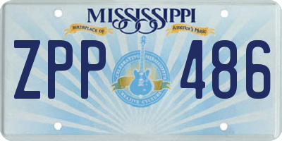 MS license plate ZPP486