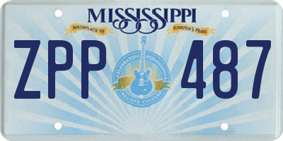 MS license plate ZPP487