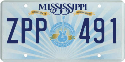 MS license plate ZPP491