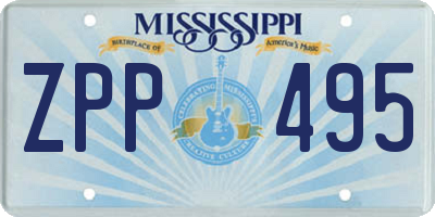 MS license plate ZPP495
