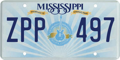 MS license plate ZPP497