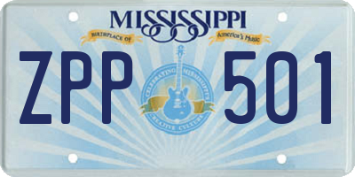 MS license plate ZPP501