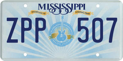 MS license plate ZPP507