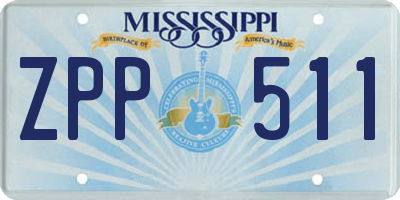 MS license plate ZPP511