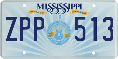 MS license plate ZPP513