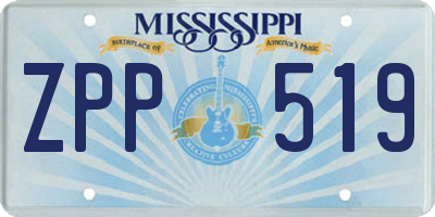 MS license plate ZPP519