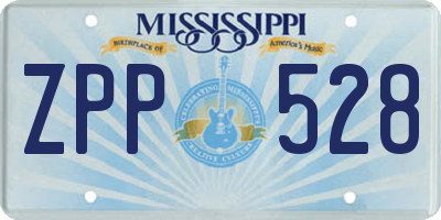 MS license plate ZPP528