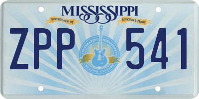 MS license plate ZPP541