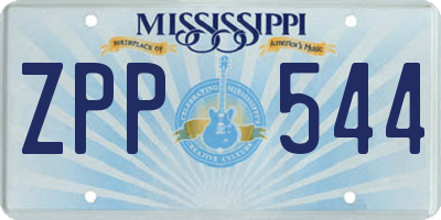 MS license plate ZPP544