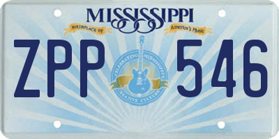 MS license plate ZPP546