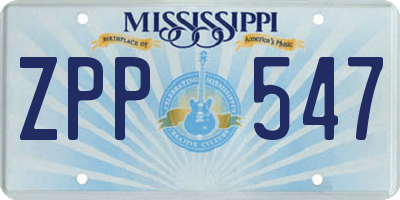 MS license plate ZPP547