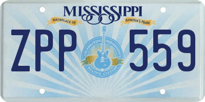 MS license plate ZPP559