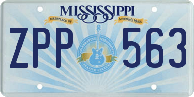 MS license plate ZPP563
