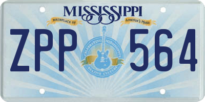 MS license plate ZPP564