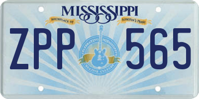 MS license plate ZPP565