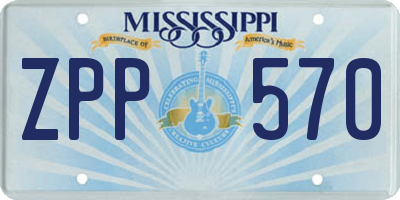 MS license plate ZPP570