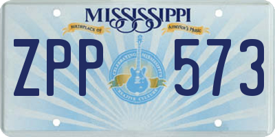 MS license plate ZPP573