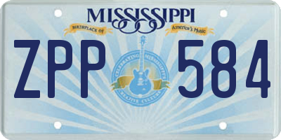 MS license plate ZPP584