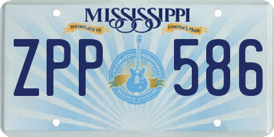 MS license plate ZPP586