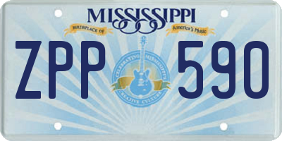 MS license plate ZPP590