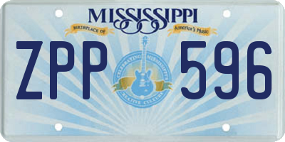 MS license plate ZPP596
