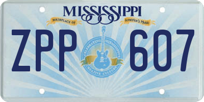 MS license plate ZPP607