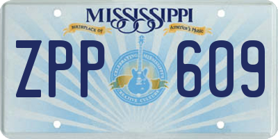 MS license plate ZPP609