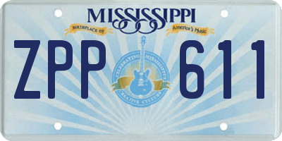 MS license plate ZPP611