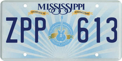MS license plate ZPP613