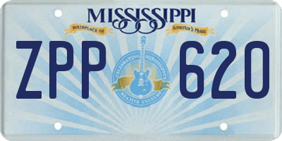 MS license plate ZPP620