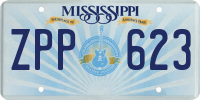 MS license plate ZPP623