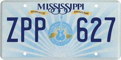 MS license plate ZPP627