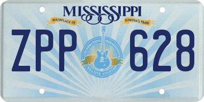 MS license plate ZPP628