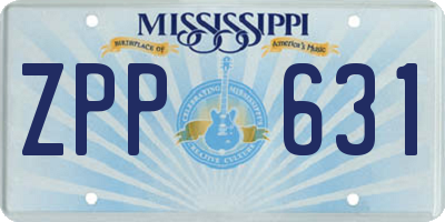 MS license plate ZPP631