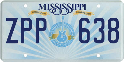MS license plate ZPP638