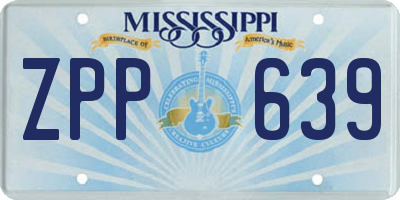 MS license plate ZPP639