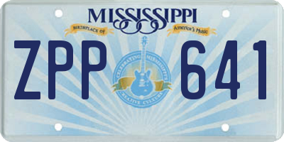 MS license plate ZPP641