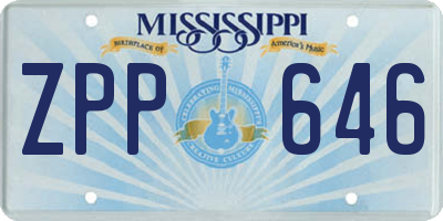 MS license plate ZPP646