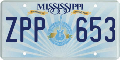 MS license plate ZPP653