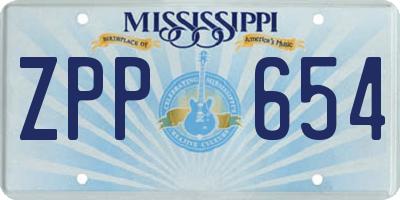 MS license plate ZPP654