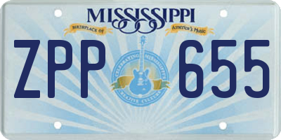 MS license plate ZPP655