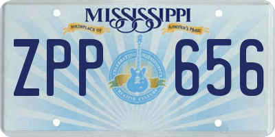 MS license plate ZPP656