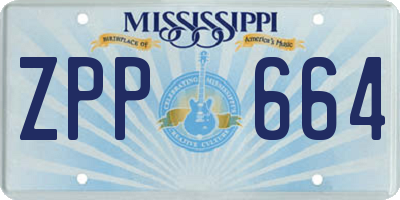 MS license plate ZPP664