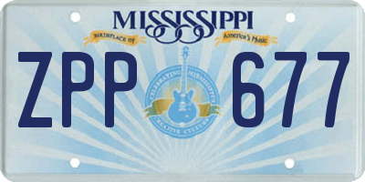 MS license plate ZPP677